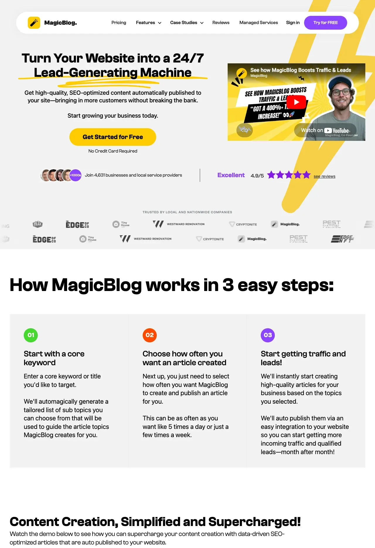 MagicBlog.ai website